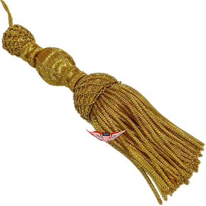 Borla de alambre dorado trenzado de 17 cm, flecos de alambre de cobre hechos a mano - Product Image 2