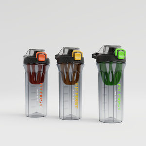 Botella mezcladora de plástico FitFast con tapa a presión, a prueba de fugas, para deportes, gimnasio, viajes, botella de agua, botellas de plástico, artículos para beber, regalo. - Product Image 2