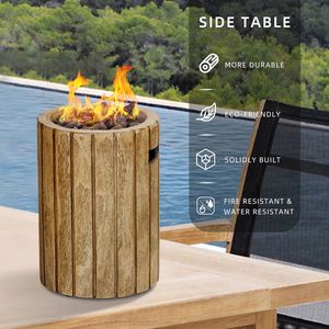 Brasero Portátil de Propano de 10,000 BTU con Aspecto de Leña, Columna de Fuego de Gas de Óxido de Magnesio con Rocas de Lava - Product Image 6