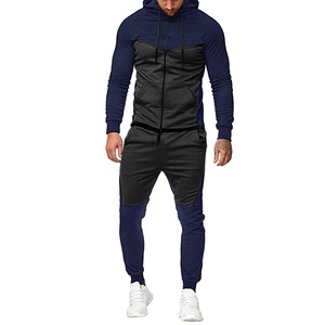 Chándal deportivo con logotipo personalizado para hombre, traje para correr, ropa de gimnasio informal con sudadera con cremallera, venta al por mayor - Product Image 1