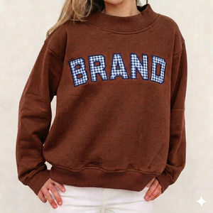 Sweat-shirt uni à col montant coupe oversize en molleton de coton chaud pour l'hiver, style streetwear décontracté, prêt à imprimer - Product Image 1