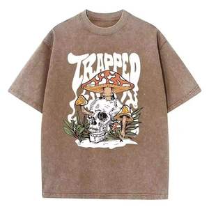 Camiseta de Hombre Oversize 100% Algodón Estampada, Tejido Grueso, Diseño de Logotipo Personalizado, Manga Corta, Estilo Urbano, Corte Holgado, Camiseta Premium - Product Image 1