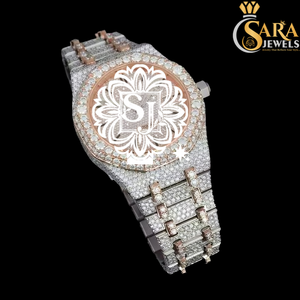 Reloj Analógico Sara Jewels de Alta Calidad con Esfera de Cuarzo Japonés, Diamante Moissanite VVS, Correa de Acero Inoxidable de 20 mm, Estilo Hip Hop - Product Image 2