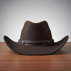 Casquette en cuir 100% authentique pour homme, accessoires, couleur noire, chapeaux en cuir personnalisés, qualité supérieure, chapeaux de cowboy, style européen - Product Image 2