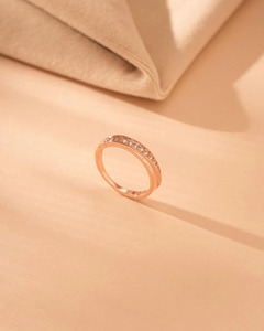 Anillo de Boda de Oro Rosa con Diamantes Cultivados en Laboratorio - Product Image 5