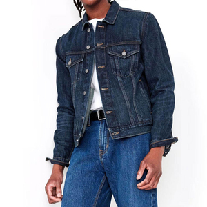 Veste en jean bleue pour homme, grande taille, respirante, boutonnée, confortable, en coton, denim délavé pour l'hiver - Product Image 3