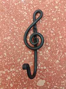 Decorative Wrought Iron <b>Wall</b> Hook | Music Note Metal Coat <b>Hanger</b> | Vintage Musical Gift <b>Wall</b> Mount Organizer for Key - Product Image 3