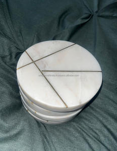 Top Sale Wholesale Supplier Antique Design White <b>Marble</b> Stone <b>Coasters</b> Set for Sale <b>Marble</b> <b>Coaster</b> for Dining Table <b>Coaster</b> - Product Image 5