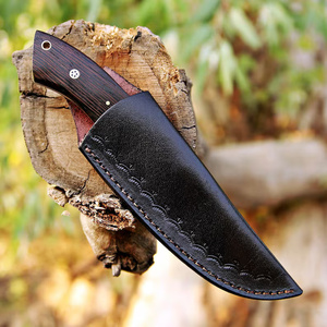 Couteau de chasse artisanal à lame large en acier Damas, manche en bois anthracite, avec embout en acier – Vente en gros de couteaux de camping - Product Image 4