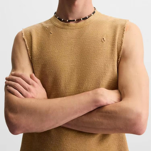 เสื้อกล้ามออกกำลังกายผู้ชายสำหรับฤดูร้อน ผ้าฝ้าย 100% เป็นมิตรกับสิ่งแวดล้อม ระบายอากาศได้ดี เหมาะสำหรับการเพาะกาย ฟิตเนส ซับเหงื่อได้ดี - Product Image 1
