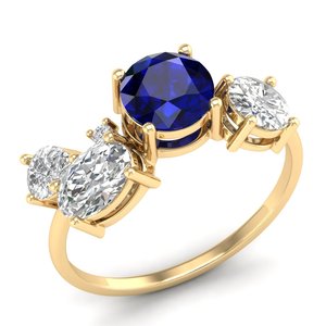 Anillos de Lujo REYES de Plata de Ley 925 con Certificado GRA, Joyería Fina de Moissanita, Corte Redondo, 2.6 Quilates, Gema de Zafiro Azul - Product Image 6