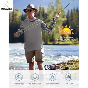 Chemise à capuche de pêche pour homme - Protection solaire UPF 50+ - Chemises à manches longues avec masque facial en maille - Product Image 3