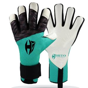 New Arrival Goalkeeper Gloves Front Palm Contact Latex Backhand High Foam Latex And Silicon Inject Hybrid Cut Attached <b>Strap</b> - Product Image 6