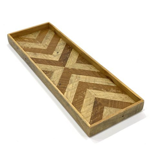 Plateau de service en grès naturel, texture bois, pour décoration intérieure, organisateur de table basse et table d'hôtel moderne - Product Image 5