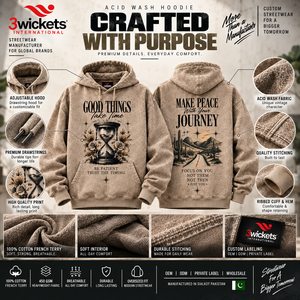 Sudadera con Capucha Estilo Streetwear, Lavado Ácido, Personalizada, 450 GSM, Transpirable, Ecológica, para Hombre, Corte Regular, Venta al Por Mayor - Product Image 3