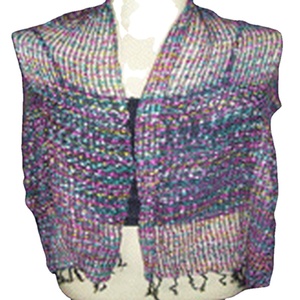 Écharpe longue tricotée en coton Dobby teint en fil 100 % coton pour femme - Motif drapeau et tissage à la main, style musulman - Product Image 1