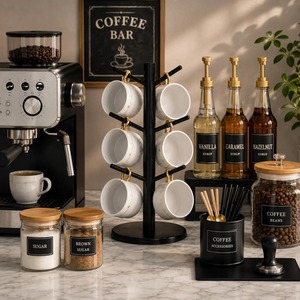 Heavy Duty Modern Handmade Wrought Iron <b>Mug</b> Holder with Strong Hooks for Displaying and Organizing Multiple Coffee Cups - Product Image 4