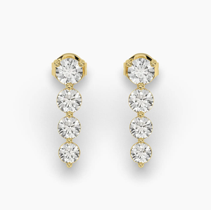 Designer 14KT <b>Rose</b> Gold Lab Diamond Vintage Drop Earrings IGI Certified for Women Party & Wedding Elegant Jewelry - Product Image 1