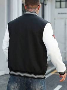 College Baseball <b>Jacket</b> for Men Two Tone Varsity Style Black Body White Sleeves Contrast Design Premium Quality Wholesale Vendor - Product Image 6