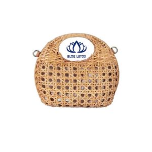 Sac fourre-tout en rotin tressé de haute qualité, durable, avec fermeture éclair et décoration de perles, best-seller |   Articles tissés à la main durables pour femmes - Product Image 1