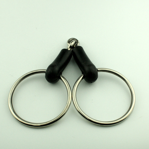 Bocado de Acero Inoxidable con Anillo Suelto y Boquilla Recubierta de Goma Negra para Caballos - Product Image 6