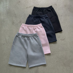 Pantalones Cortos de Forro Polar Personalizados para Hombre, Poliéster/Algodón, Gruesos, Transpirables, de Secado Rápido, con Cierre de Cordón, Estilo Urbano, Desgastados, Efecto Descolorido por el Sol - Product Image 5