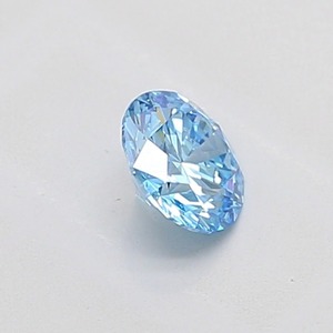 Diamant bleu rond fantaisie de 0,51 ct, clarté VS2, taille idéale, diamant bleu de luxe certifié - Product Image 2