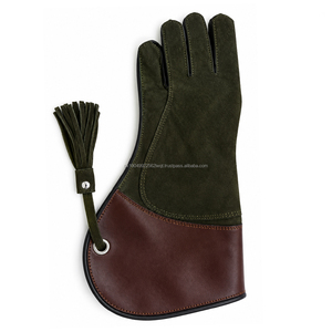 Guantes de Cetrería de Cuero de 35 cm de Largo para Halcones, Cerneros y Búhos, para Manipulación de Aves, Caza y Entrenamiento, Doble Capa Protectora - Product Image 2