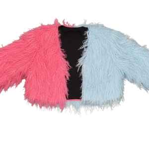 Pull colorblock à franges en plumes pour femme, veste longue à manches longues, top doux et duveteux, idéal pour les soirées et les boutiques de mode - Product Image 5