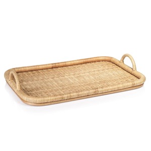 Bandejas de ratán para servir dulces y frutas, suministro al por mayor, organizador de cocina natural, bandeja de almacenamiento tejida - Product Image 2