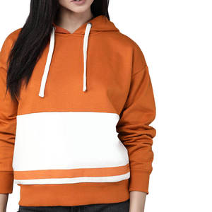 Sudadera con Capucha Extra Grande para Mujer, Color Rosa Sólido, Felpa, Corte Regular, con Bolsillos, para Otoño - Product Image 5