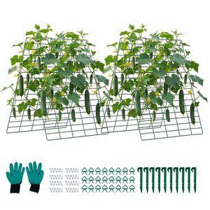 Lot de 4 treillis de jardin en métal antirouille pour concombres, support pour plantes grimpantes en bacs surélevés, clôtures et portails de jardin - Product Image 1