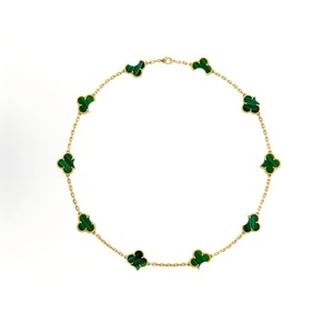 Collana di Lusso a Quadrifoglio con 10 Fiori, Amuleto Portafortuna a Cerchio Completo, Gioielli all'Ingrosso Disponibili - Product Image 1