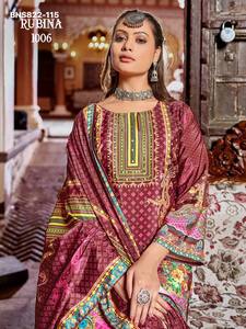 Conjunto de Sharara-Top y Dupatta de Diseño Moderno Especial para Eid, en Crepé de Seda con Estampado Digital y Trabajo de Espejos Reales, Compra en Línea en India - Product Image 5