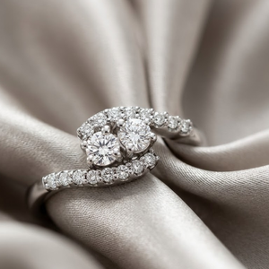 Anillo de Diamantes de Corte Brillante Natural de Lujo en Oro Blanco de 14K |   Joyería Fina Elegante para Uso Diario, Aniversario, Compromiso, Mujer - Product Image 3