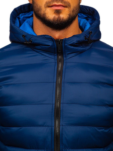Men's <b>Winter</b> Puffer Jacket Plus Size Hooded with Zipper Closure Breathable Casual Outdoor Customizable Shiny Puffer <b>Coat</b> - Product Image 6