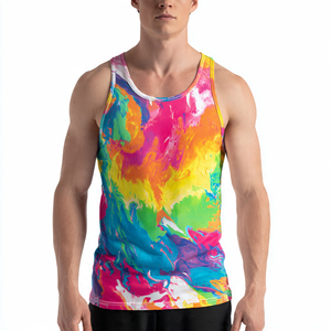 OEM <b>Men's</b> Workout Sublimation Tank Tops Fitness Wear Printed <b>Singlet</b> Vest <b>Men</b> Summer Relax Fit Workout Sublimated Vest <b>Men's</b> - Product Image 4