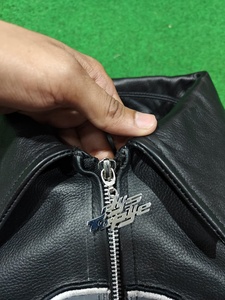 Custom Men's Embroidery Patches High Quality <b>Leather</b> Waterproof Bomber Custom Zipper Classic Street Varsity <b>Real</b> <b>Leather</b> <b>Jacket</b> - Product Image 3