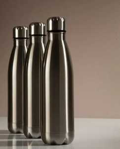 Modern Silver Stainless Steel Water <b>Bottle</b> with Silicone Carry Strap Leakproof Reusable Metal Sports <b>Flask</b> for Hiking Outdoor - Product Image 6