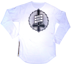 T-shirt à manches longues personnalisé de haute qualité 100% coton col rond 250 g/m² Impression d'un logo sur écran blanc T-shirts à manches longues pour hommes - Product Image 2