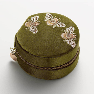 Embroidered Beaded Jewelry <b>Storage</b> Box with Custom Design <b>Seed</b> Beads Home Decor-Whimsy Art Craft WAC-3012 - Product Image 1