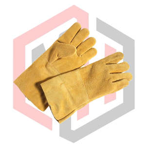 ถุงมือเชื่อมหนังวัวคุณภาพสูง ถุงมือป้องกันเต็มรูปแบบ ระบายอากาศได้ดี ทนต่อการฉีกขาด ทนต่อการสึกหรอ ป้องกันความร้อน - Product Image 2