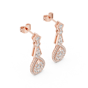 SERAPHINA - Juego de pendientes con diamantes cultivados en laboratorio, engastados en oro rosa de 18 quilates, para mujer, para compromiso, boda, regalo de San Valentín, eventos, uso diario - Product Image 4