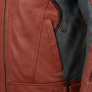 แจ็คเก็ตหนังแท้สำหรับขี่มอเตอร์ไซค์คุณภาพดีที่สุดสำหรับผู้ชาย รุ่นใหม่ล่าสุดสำหรับฤดูหนาว พร้อมแผ่นป้องกันที่ถอดออกได้ สามารถสั่งทำได้ - Product Image 5