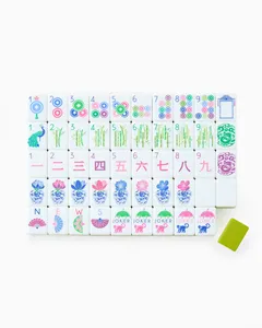 Jeu de Mahjong américain portable de luxe moderne personnalisé pour 4 <span class=keywords><strong>joueurs</strong></span>, tuiles en acrylique vert clair - Product Image 2
