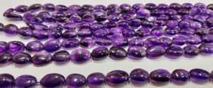 Ametyste africaine naturelle ovale lisse et polie de 8 pouces de long - Product Image 1