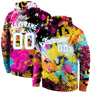Vente en gros directe, nouvelle conception, sweat-shirt pour homme en polyester/coton écologique, patchwork cousu sur mesure, blanc-bleu clair - Product Image 1