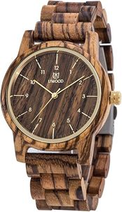 Montre à quartz en bois vintage personnalisée FAIZA CRAFT, OEM, bracelet en cuir pour homme, boîtier en bambou naturel fait main, design Art Déco, affichage de l'heure - Product Image 3
