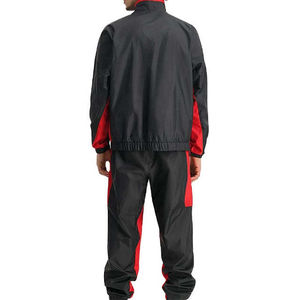 Men Winter Windbreaker Tracksuit Solid Black Red Midweight Polyester Sporty Zipper Fly Jacket <b>Pants</b> Set Outdoor Training Wear - Product Image 2