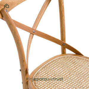 Chaise de banquet empilable en bois à dossier croisé pour restaurant, hôtel, mariage - Emi - Product Image 3
